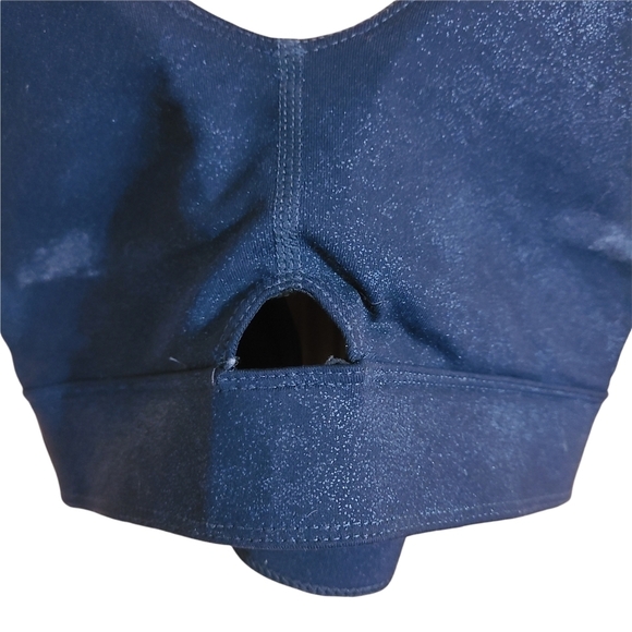 Diadora blue padded sport bra criss-cross back - Picture 2 of 7